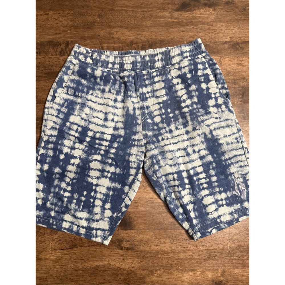 Volcom Sweat Shorts Blue Elastic Waist Flat Front‎ Men's Small Athletic Beach